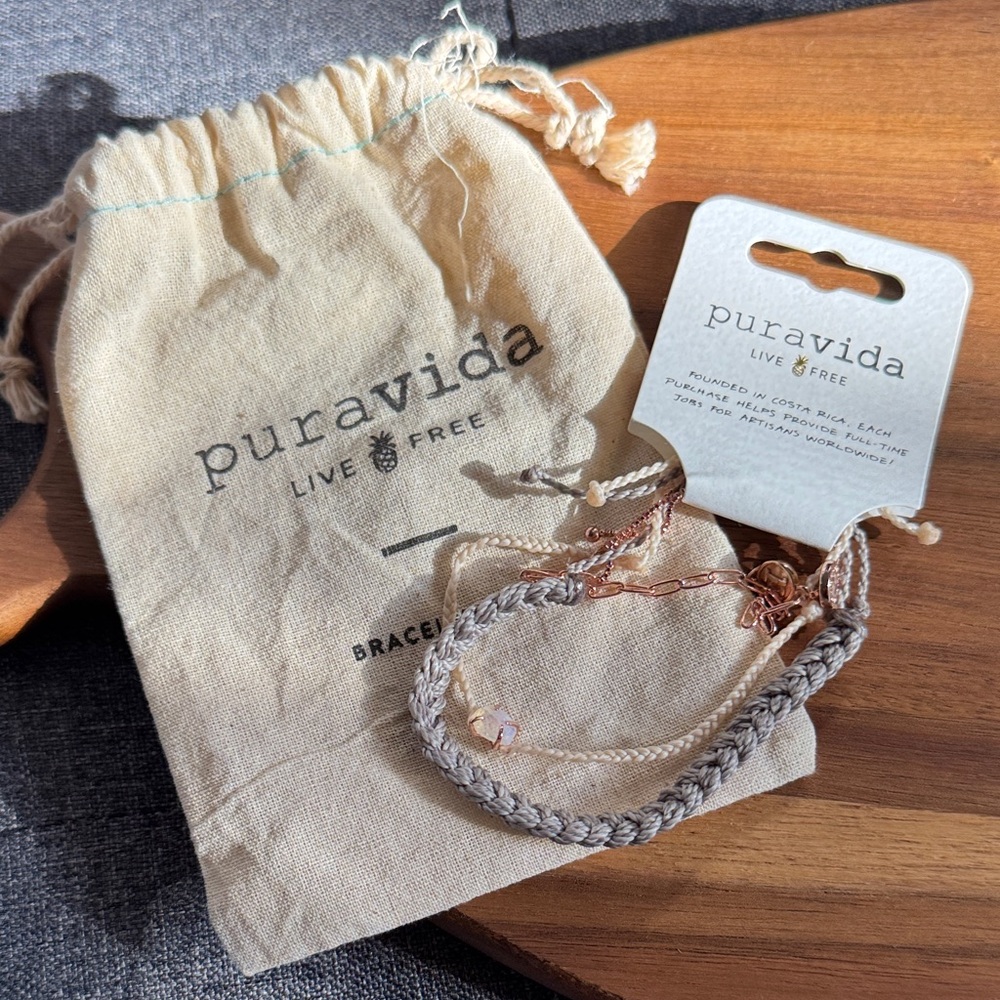 Pura Vida Neutral Tone Bracelet Duo